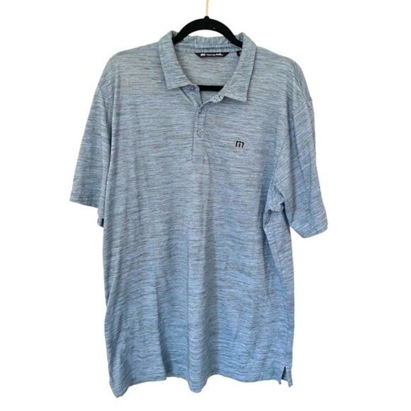 Travis Mathew polo mens heathered blue collared cotton polo size xlarge - Picture 1 of 10